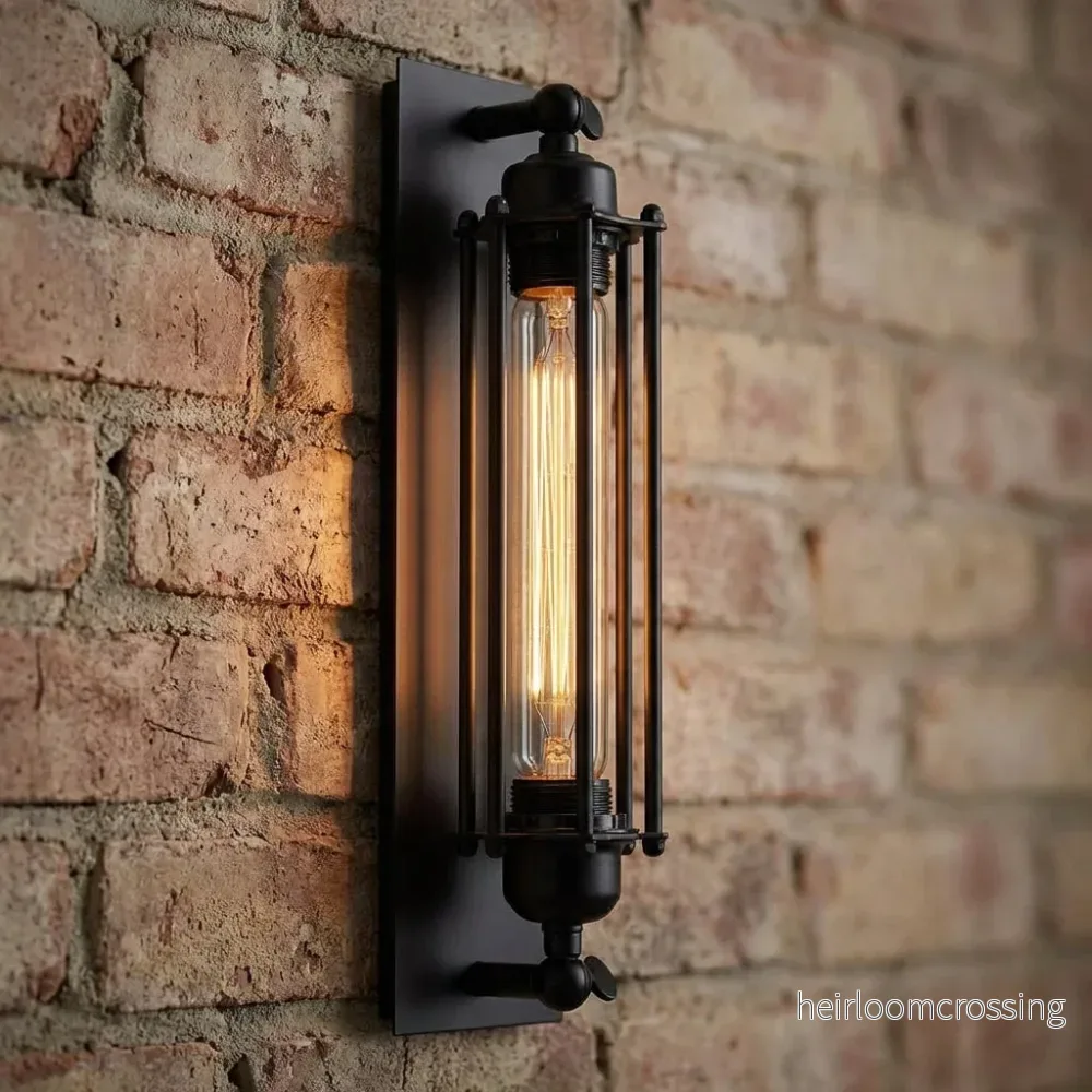 Vintage industriell vägglampa - Industroa