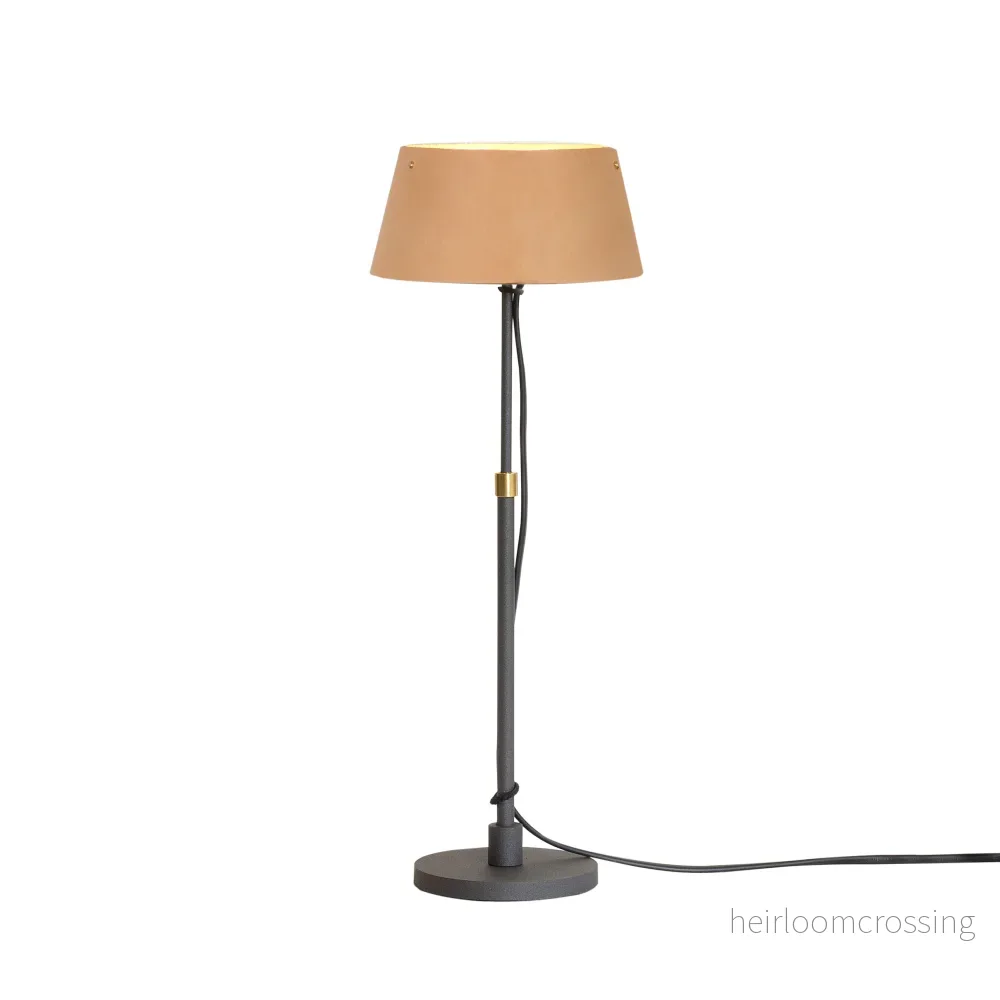 Karl läder bordslampa liten - Bild 3