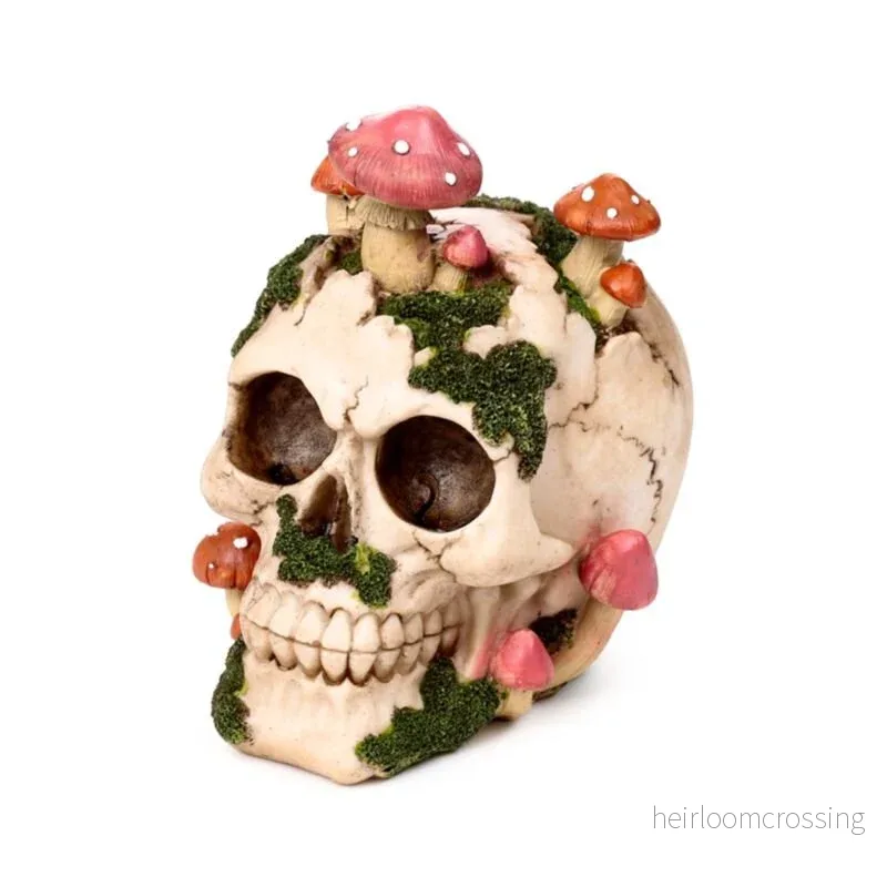 Skull With Mushrooms And Moss - Bild 3