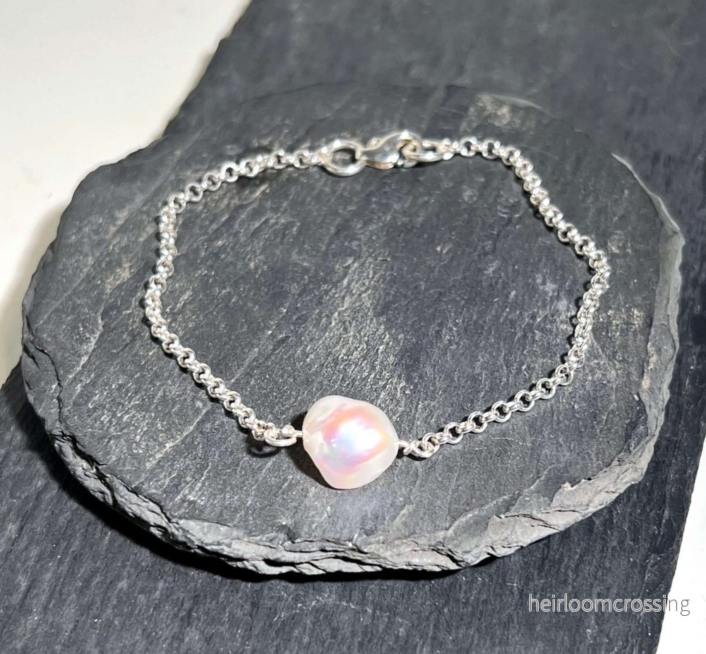 Silverarmband kedja med pärla - Pearly1 - Bild 2