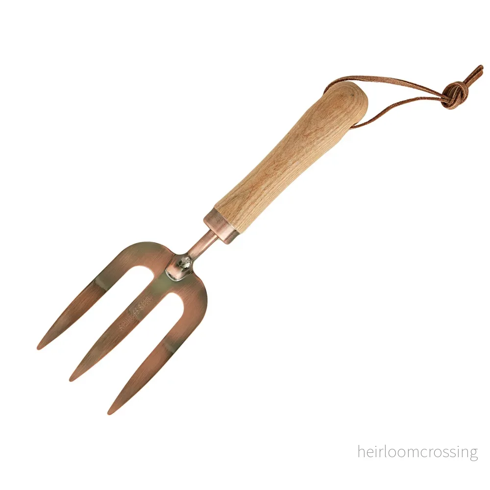 Trädgårdsgaffel (trähandtag och koppar) - Bild 3