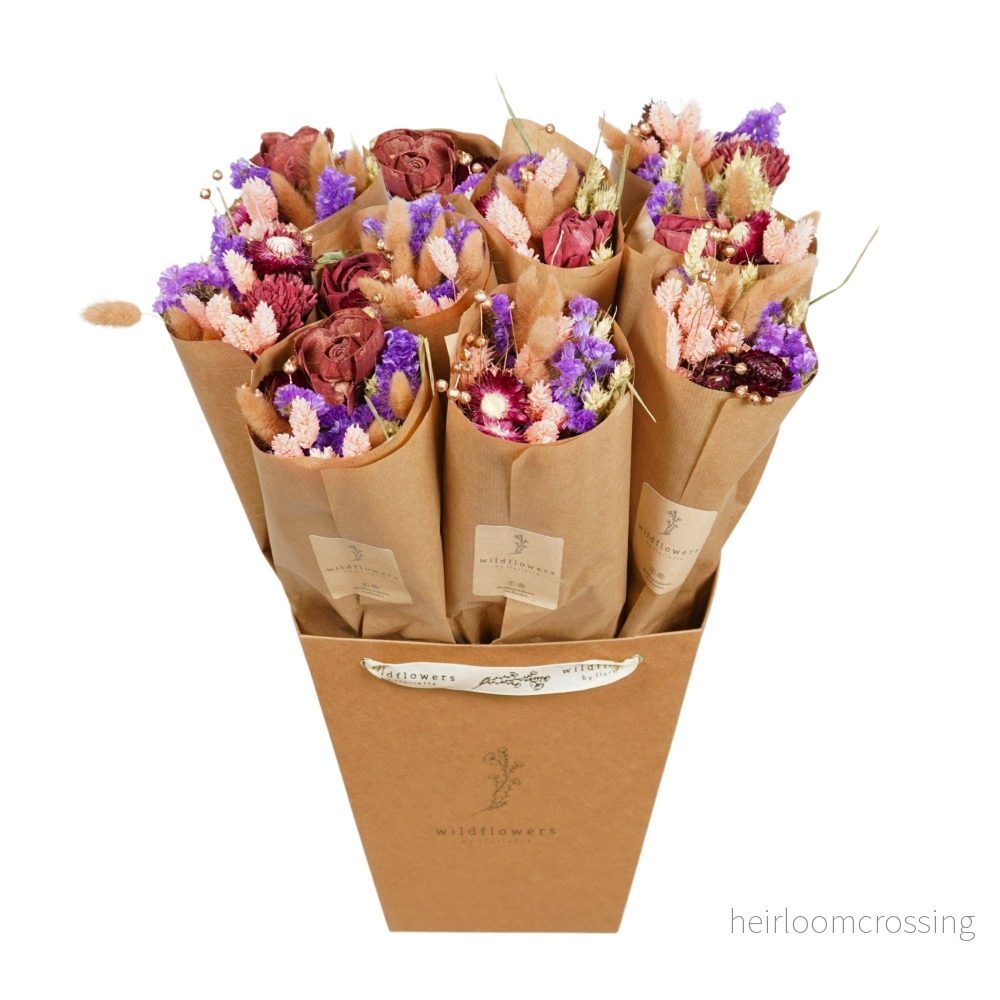 Torkade blommor – Bourgogne Torkade blommor – Bourgogne