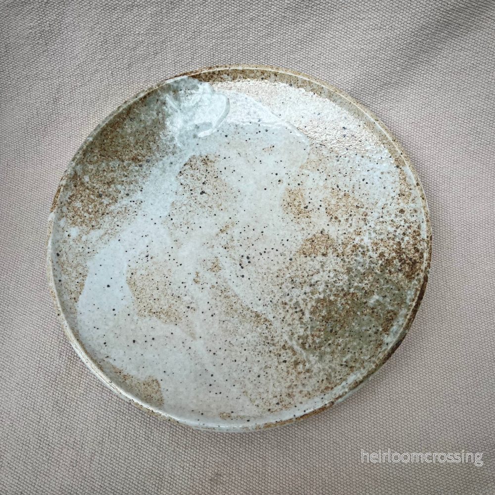 Tallrik vitbrun spräcklig "Yukishino" - Bild 2