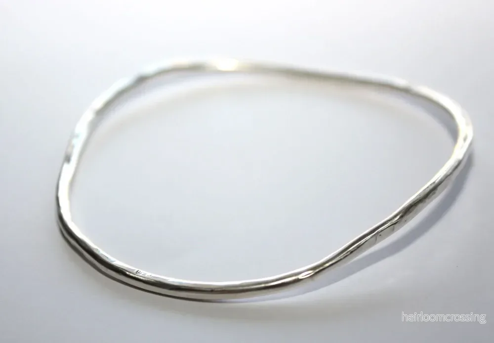Stelt tunt silverarmband bangle Edgy - Bild 3