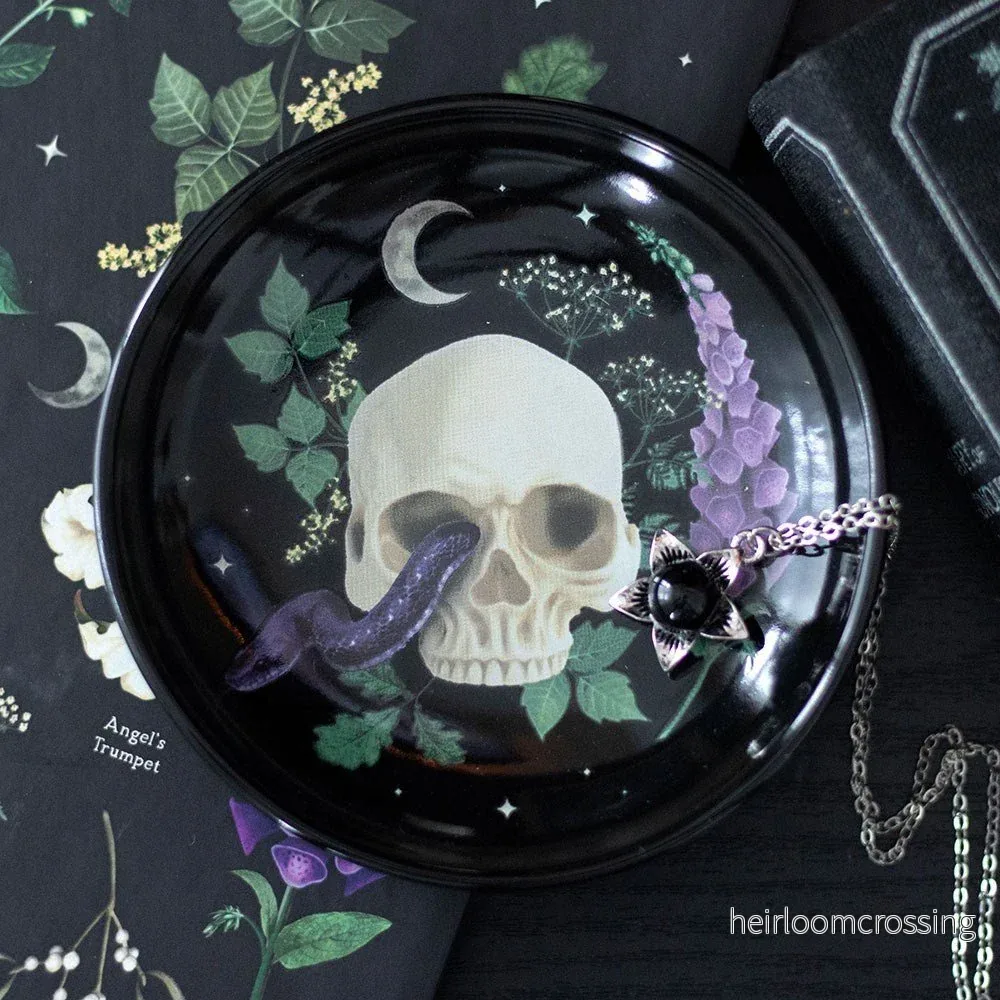 Venom & Vines Skull With Snake Keramisk Prydnadsskål