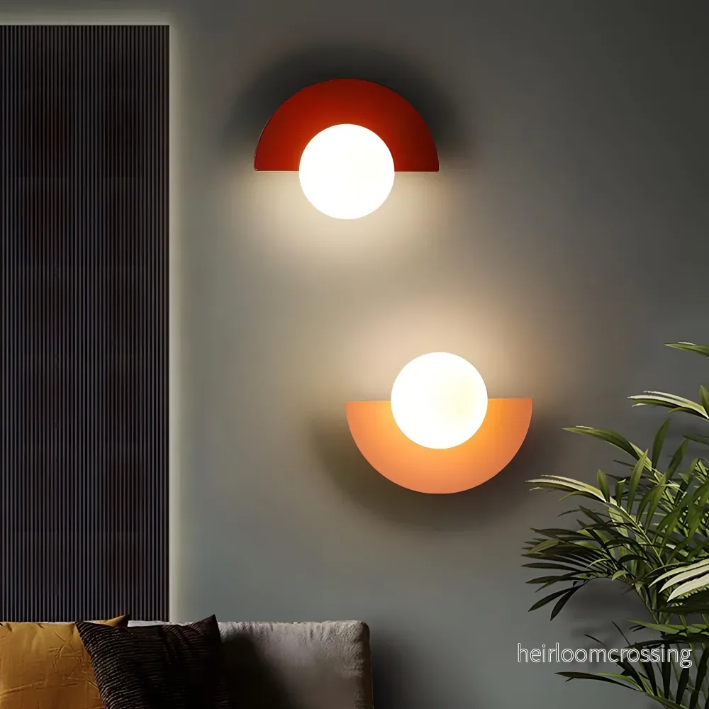 Vägglampa halvcirkel – modern nordisk design i 6 färger