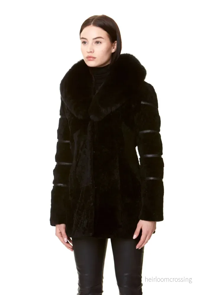 HOLLIES Monroe Fur Kappa Svart