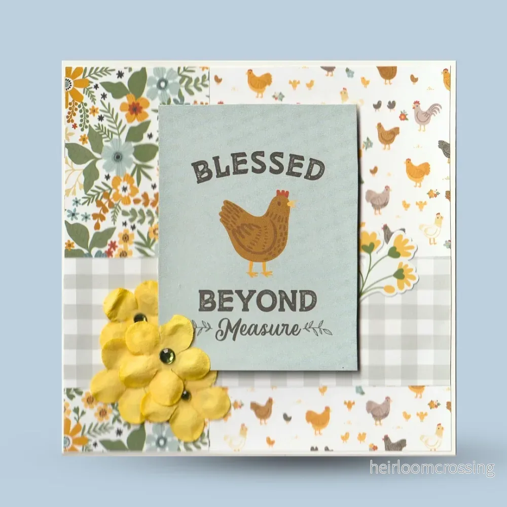 Gratulationskort 15×15: Hönor ”Blessed…” Gratulationskort 15×15: Hönor ”Blessed…”