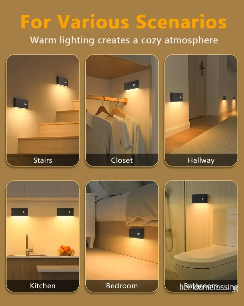 Rechargeable Motion Sensor LED Stair Light – Magnetic Wireless Night Light (4-Pack) - Bild 2