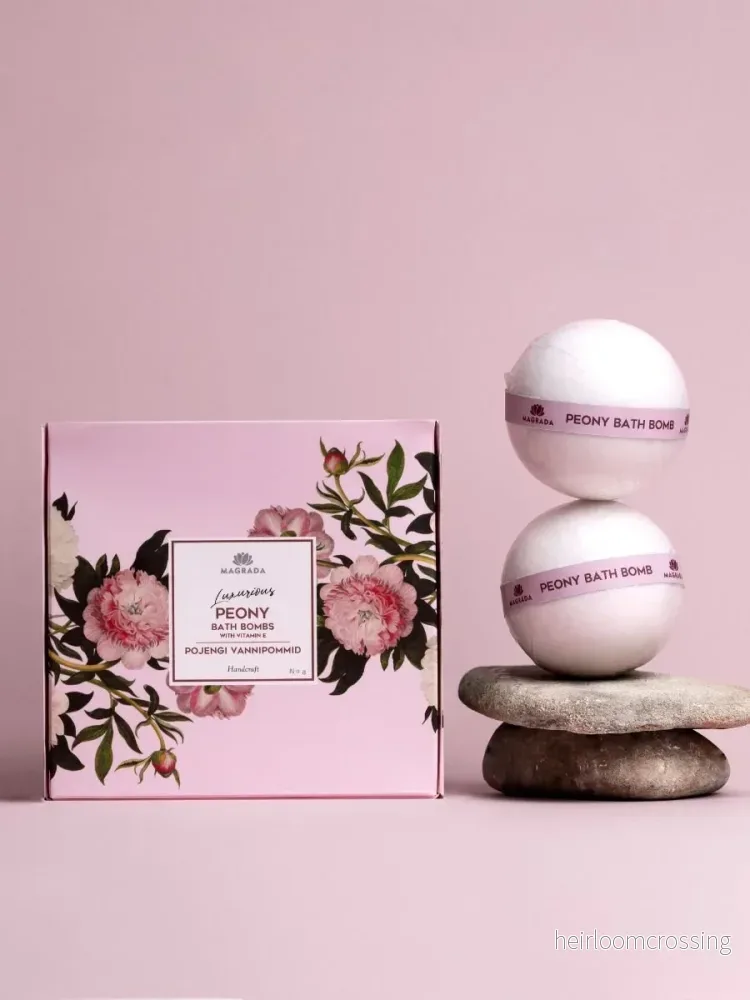 Lyxiga Pion Badbomber med Vitamin E - Set om 4