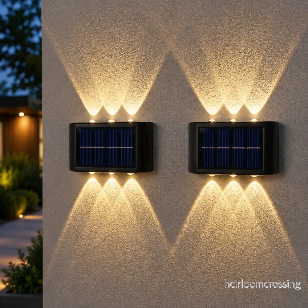Solar LED Outdoor Wall Light Waterproof Dusk to Dawn Fence Lamp for Garden Yard Porch Pathway Patio Home Decor