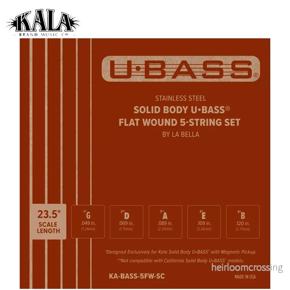 Flatwound solid body U•BASS® 5 strängar Flatwound solid body U•BASS® 5 strängar