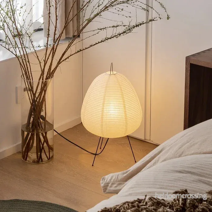 Golvlampa och bordslampa i rispapper – japansk Akari i wabi-sabi-stil - Bild 3