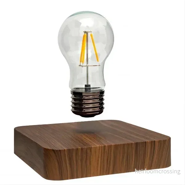 Sväva glödlampa med valnötsträbas – LevitaLux - Bild 3