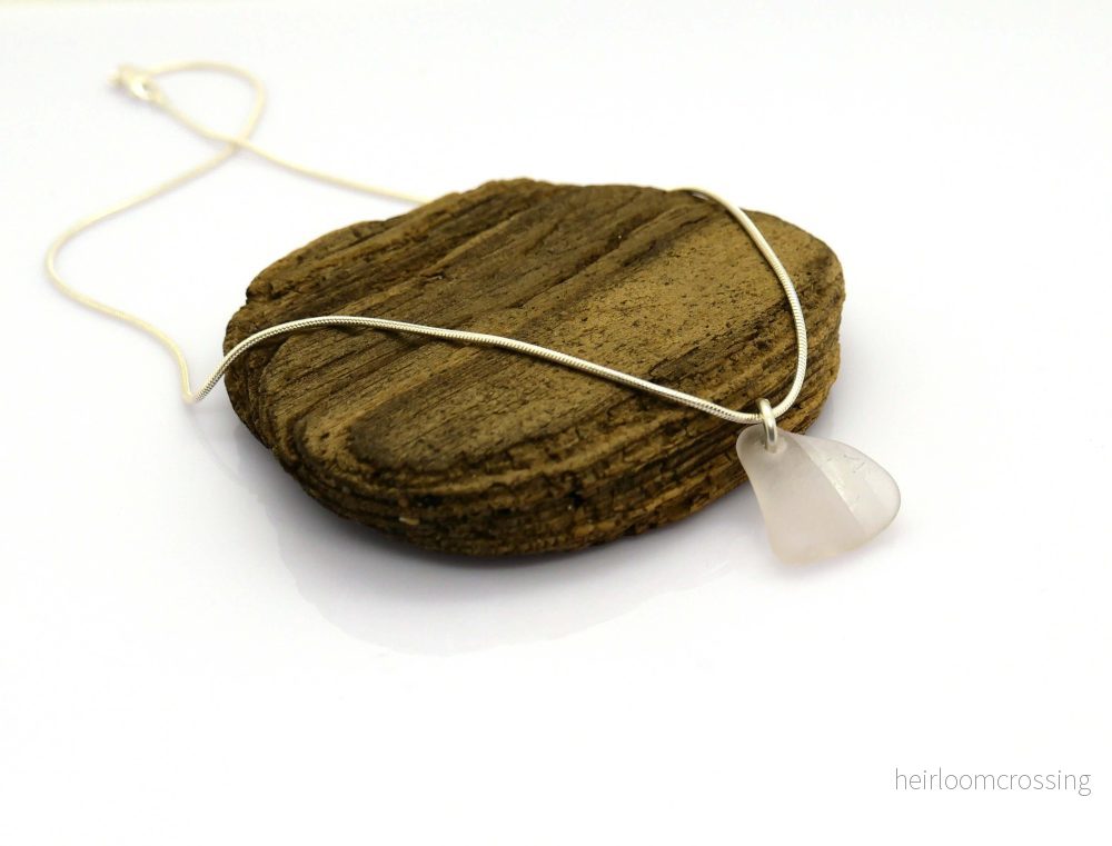 Silverhalsband med strandglas Light Pink - Bild 2