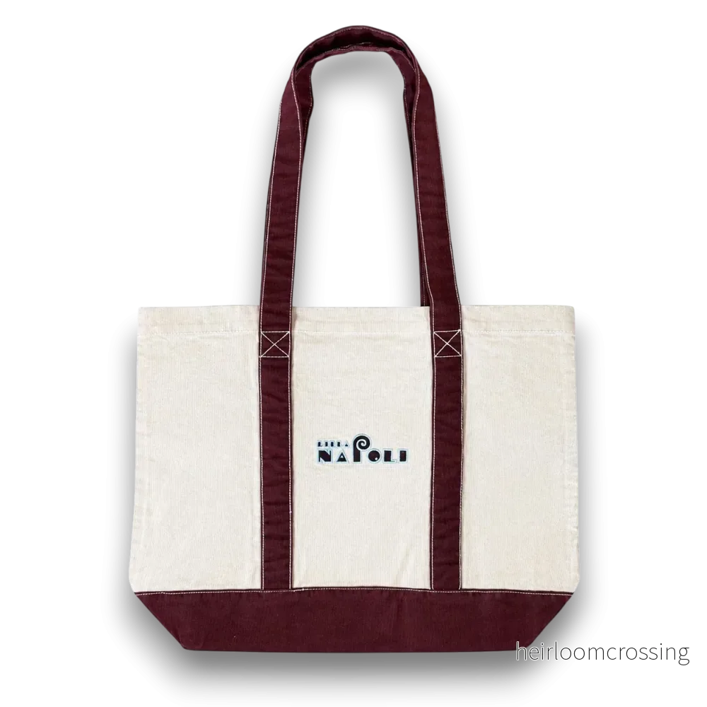 Italo Disco Large Tote – Raw/Burgundy