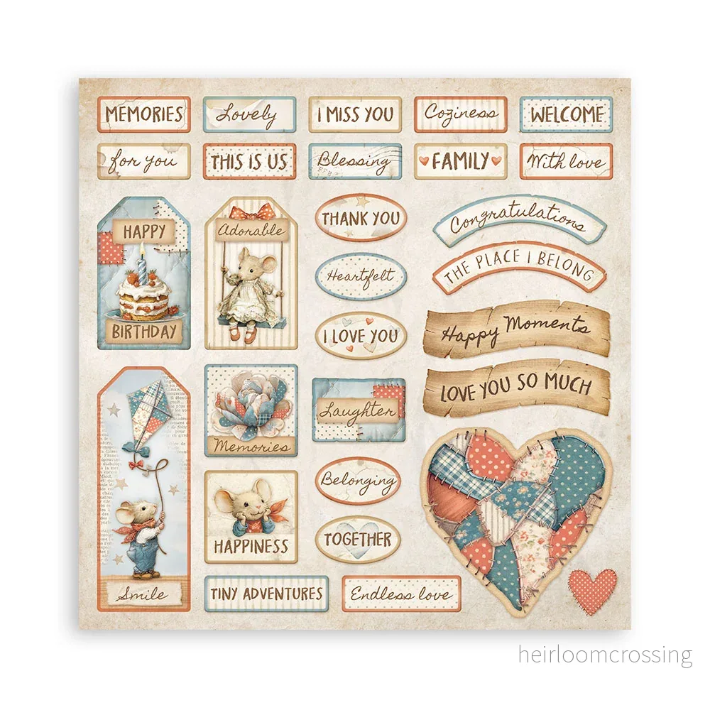 8”x8” (20.3x20.3 cm) Paper Pad 10 double sided printed sheets - Family - Bild 2