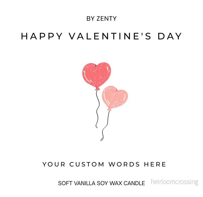 Personalised Heart Balloons Scented Candle Personalised Heart Balloons Scented Candle