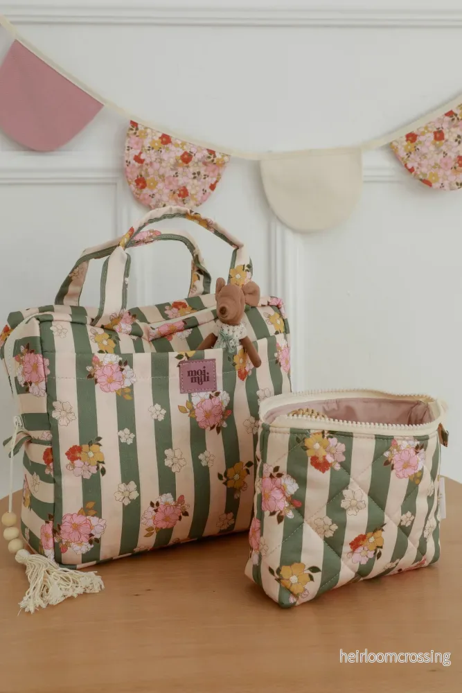 Sminkväska Set – Grön Randig Sminkväska Set – Grön Randig