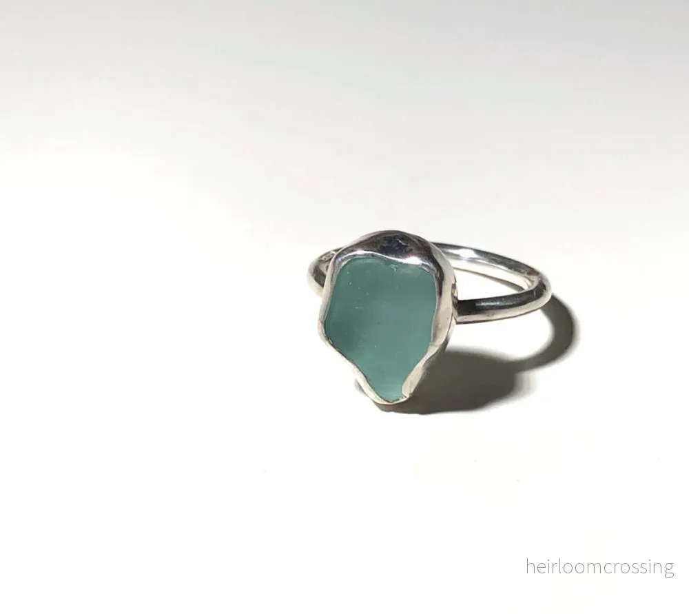 Silverring med strandglas Durk - Bild 2