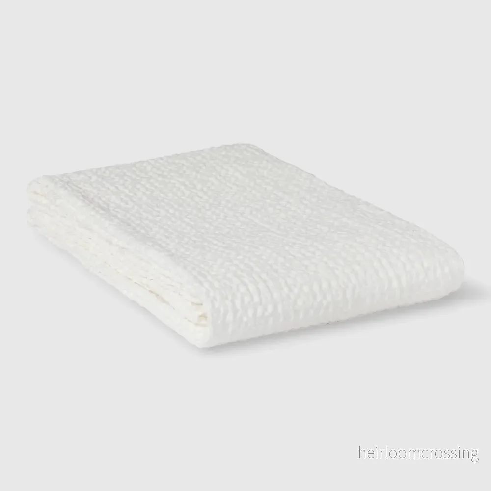 Våfflad handduk vit 110×160