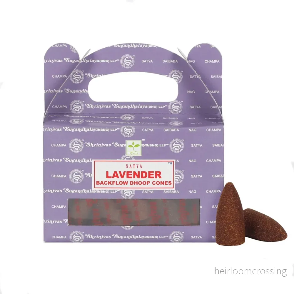 Satya Lavender Backflow-rökelsekoner – 24 st Satya Lavender Backflow-rökelsekoner – 24 st