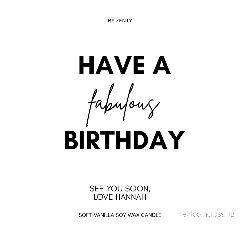 Personalised Happy Fabulous Birthday Scented Candle