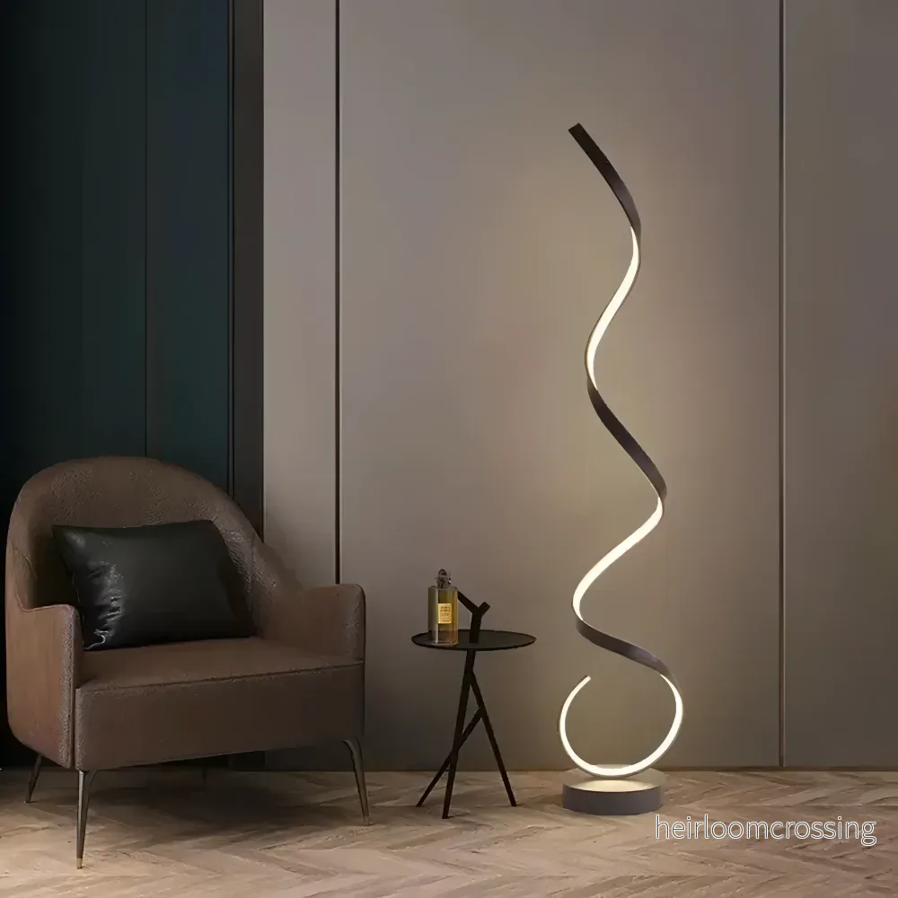 Golvlampa LED Natalie – spiralformad skulptural golvlampa - Bild 3