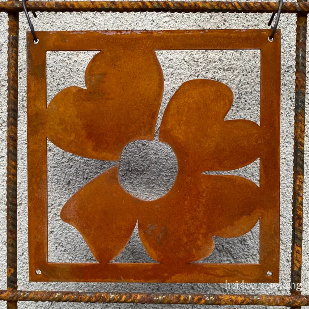 Prydnadsplatta Flora med ram 13 x 13