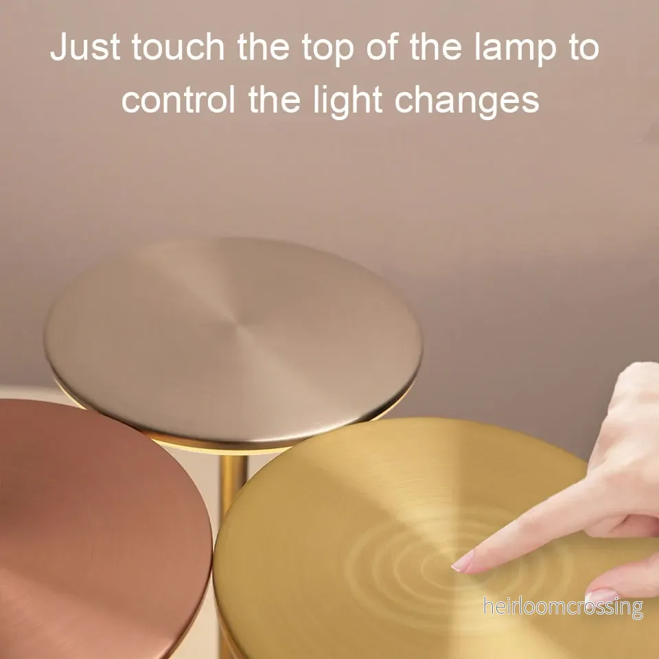 Luxe Rechargeable Metal Table Lamp – Cordless Touch LED Lamp | HomyNord - Bild 3