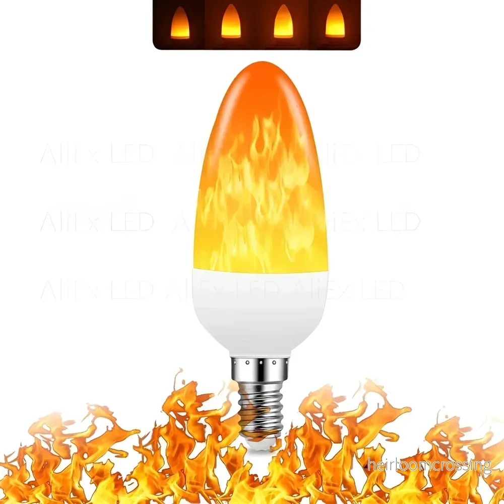 Lampa med flammeffekt - 9 W, simulerad flamma