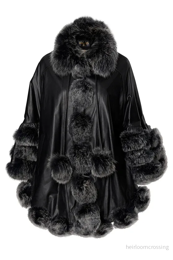 HOLLIES Barcelona Poncho Svart HOLLIES Barcelona Poncho Svart