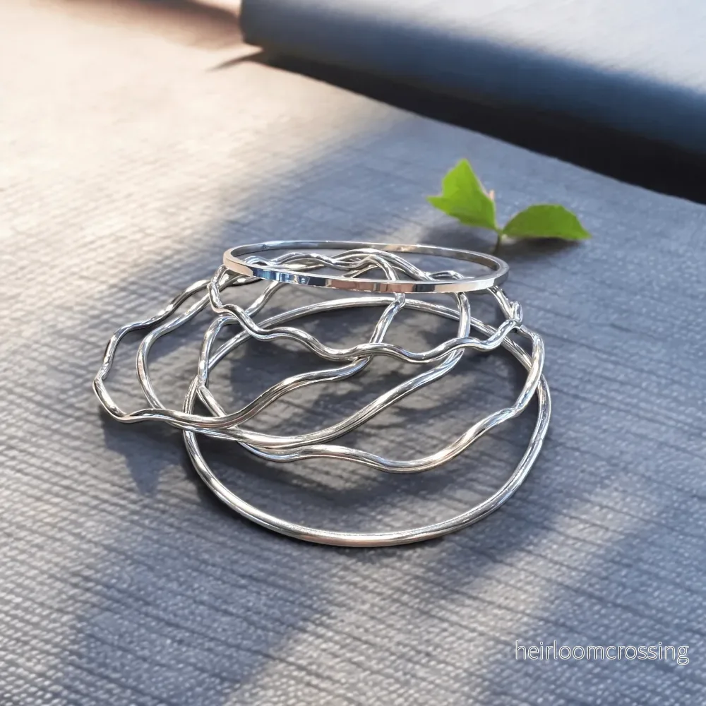 Silverarmband bangles Waves erbjudande 3 för 2 - Bild 2