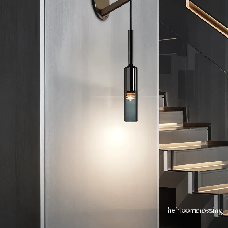 Minimalistisk vägglampa med rökglas – Orvane - Bild 2