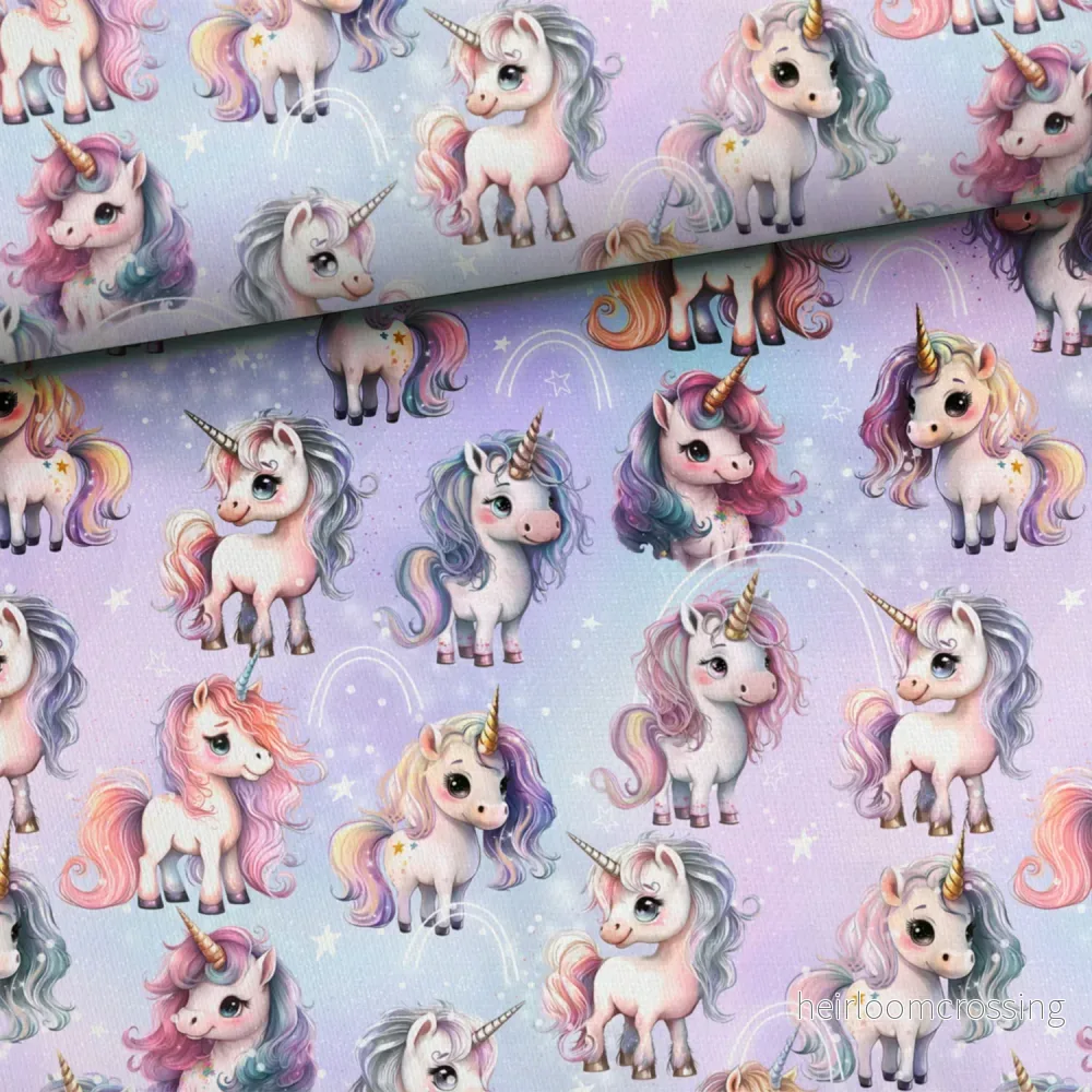 SISTA BITEN 40%! VÄVD BOMULL - SPARKLE UNICORNS 230CM