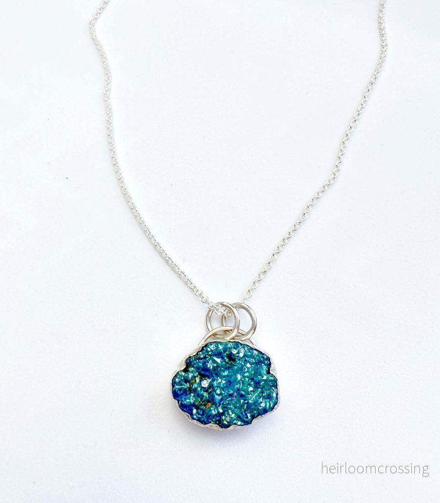 Silverhalsband med Druzy agat 1 - Bild 3