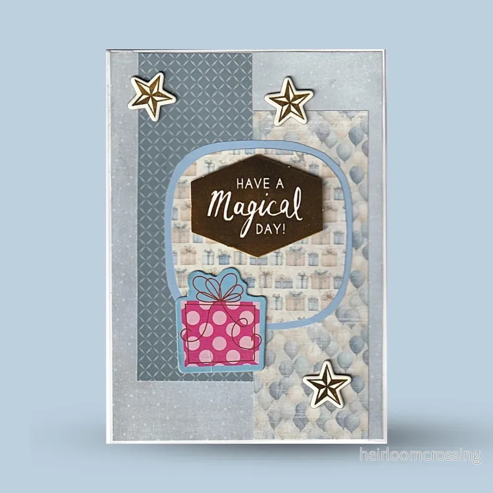 Gratulationskort A6: ”Have a magical day” blå Gratulationskort A6: ”Have a magical day” blå