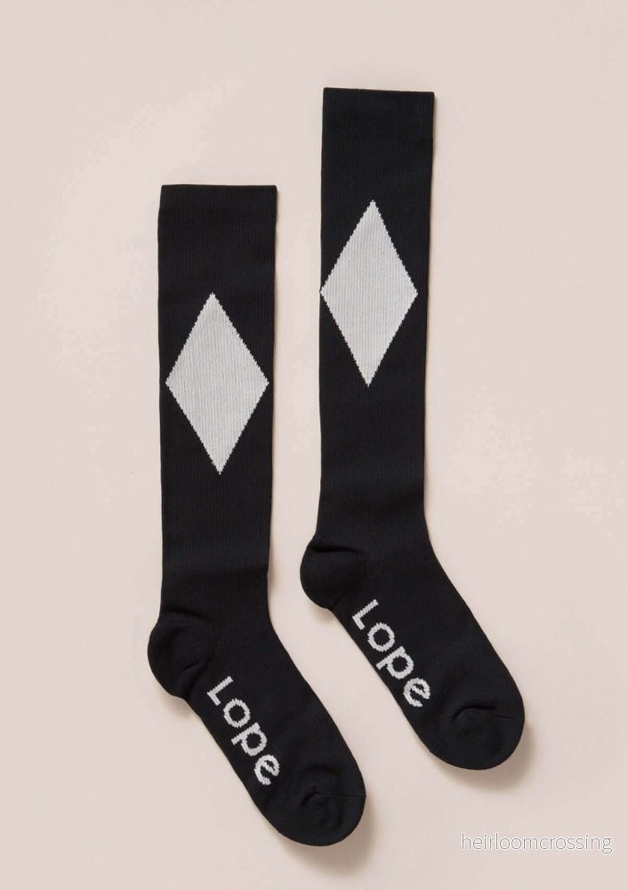 COMPETITION SOCKS RIDSTRUMPOR MED KOMPRESSION - BLACK + WHITE DIAMOND - Bild 2