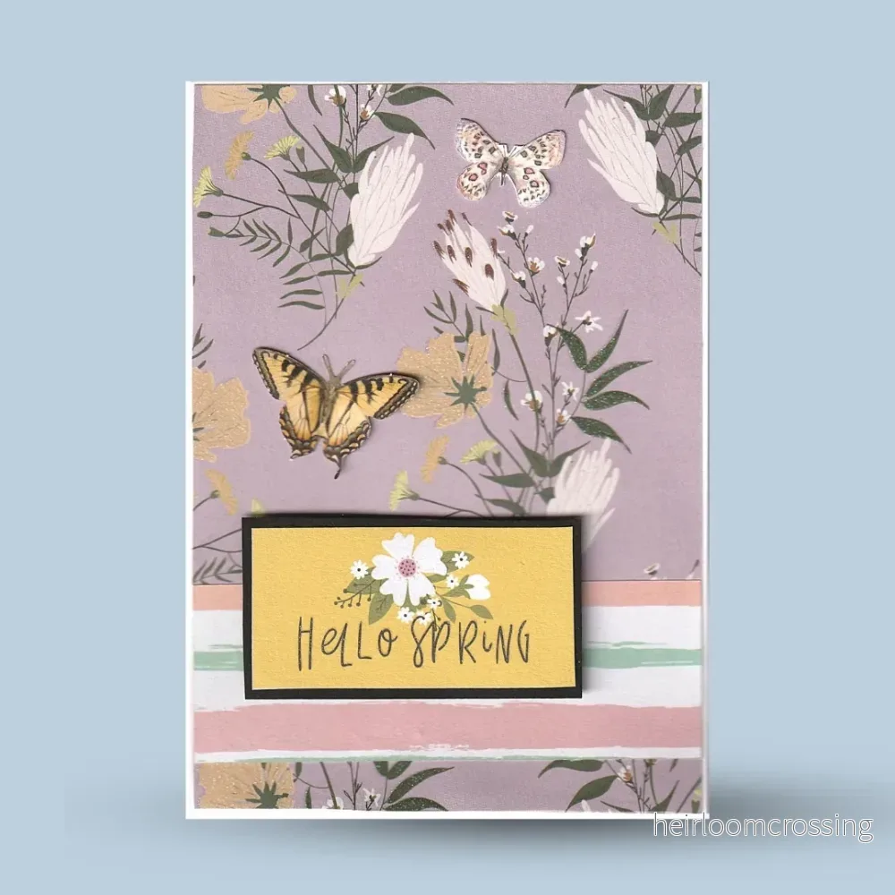 Gratulationskort A6: ”Hello spring”, lila