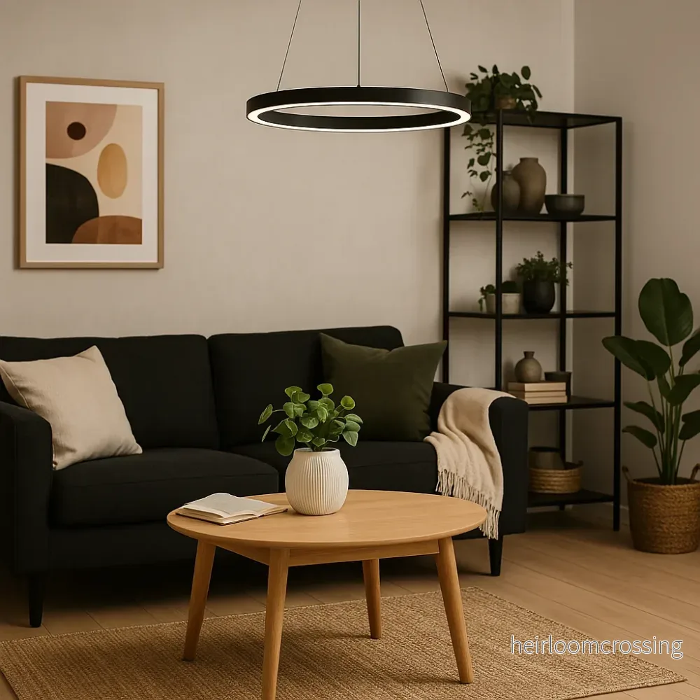 Modern LED hängande lampa – Dimbar, hållbar & stilren – Cirkulärt design för matsal, vardagsrum & kontor - Bild 2