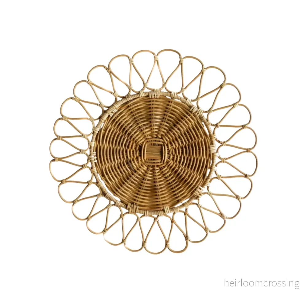 Natural rattan Charger Plate - Sun Flower
