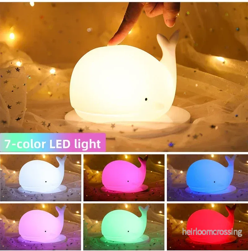 Söt val-nattlampa med färgförändring - GlowWhale - Bild 2