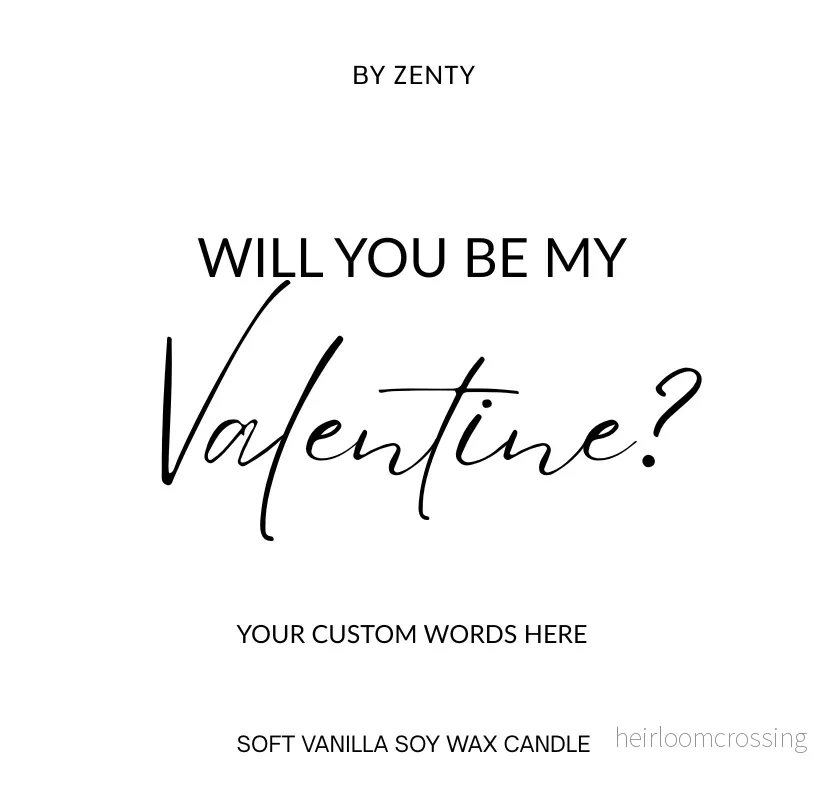 Personalised Will you be my valentine Scented Candle Personalised Will you be my valentine Scented Candle