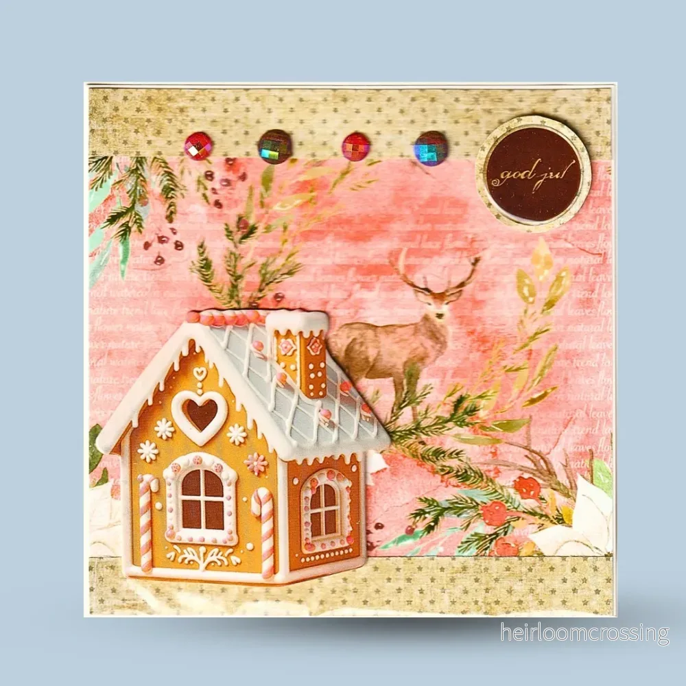 Julkort 15×15: Pepparkakshus