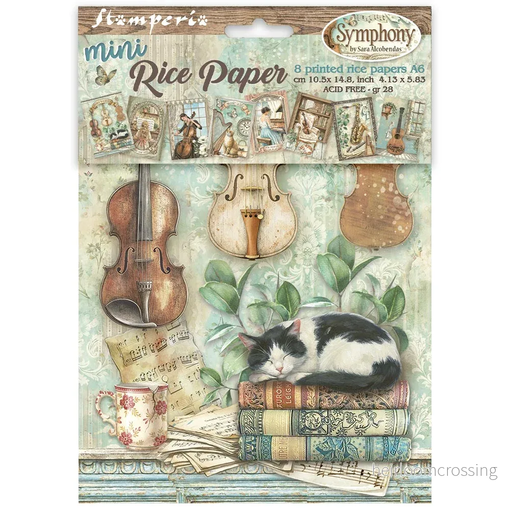 Printed Mini Rice paper A6 8 sheets for Art and Craft – Symphony