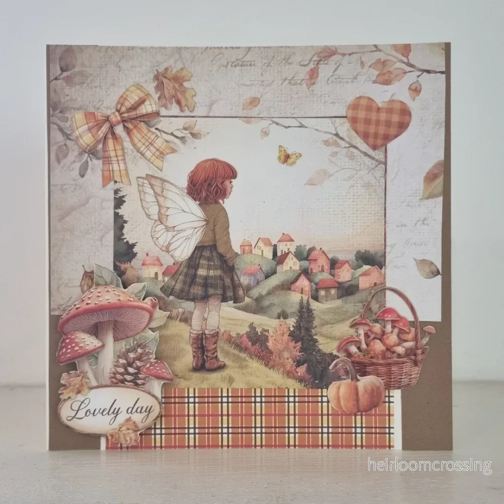 Handgjort Gratulationskort 15×15 cm, Hlsa ”Lovely day” Handgjort Gratulationskort 15×15 cm, Hlsa ”Lovely day”