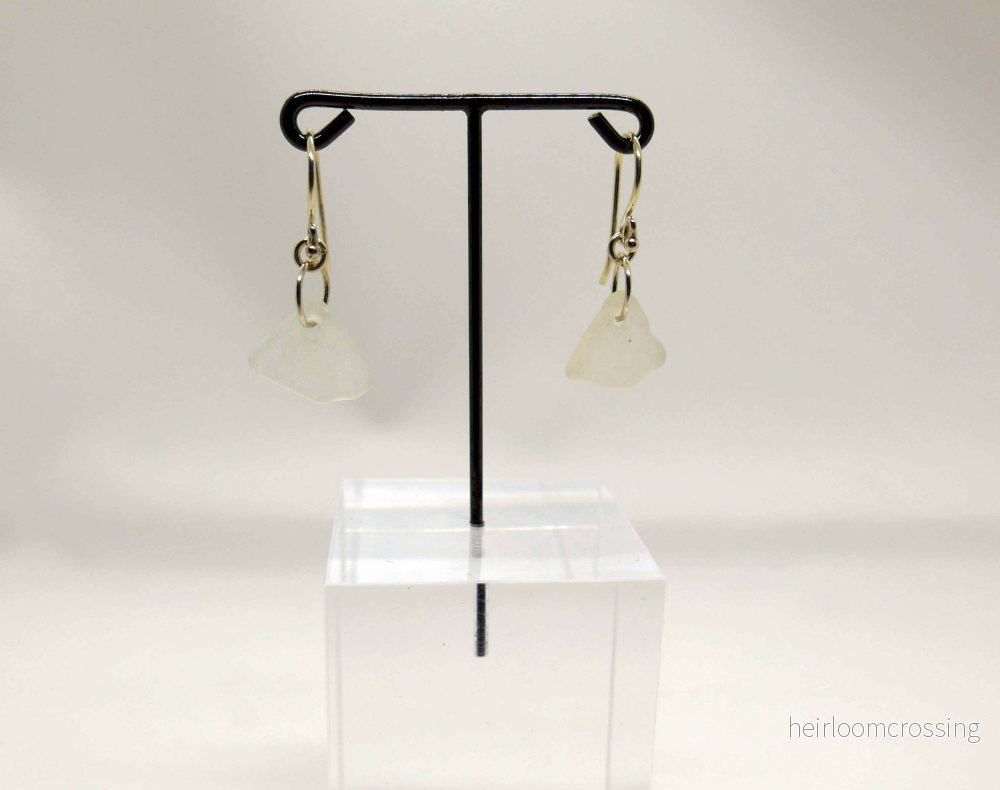 Silverörhängen med strandglas Lovart - Bild 3