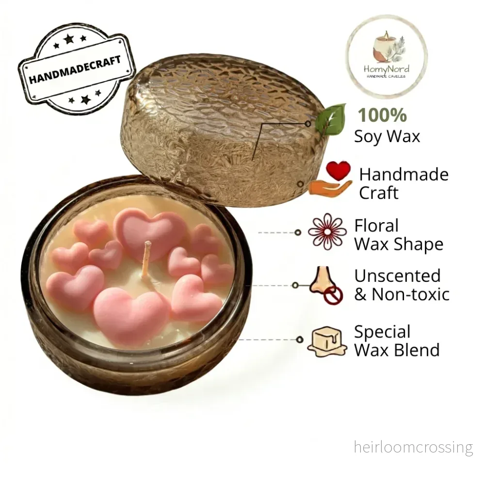 Captured Affection" 3D Pink Heart Amber Candle - Bild 3