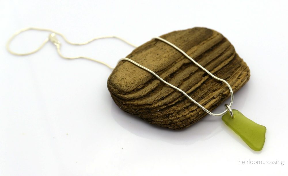 Silverhalsband med strandglas Gippa - Bild 3