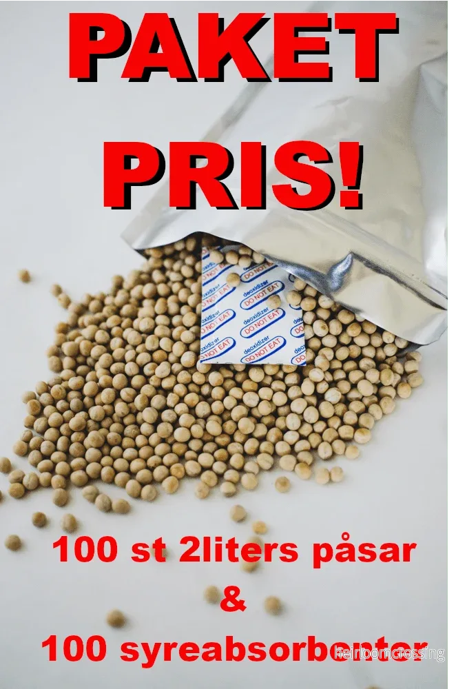 Mylarpåse 2 liter 100 pack + 100 st 300cc Syreabsorbenter Mylarpåse 2 liter 100 pack + 100 st 300cc Syreabsorbenter